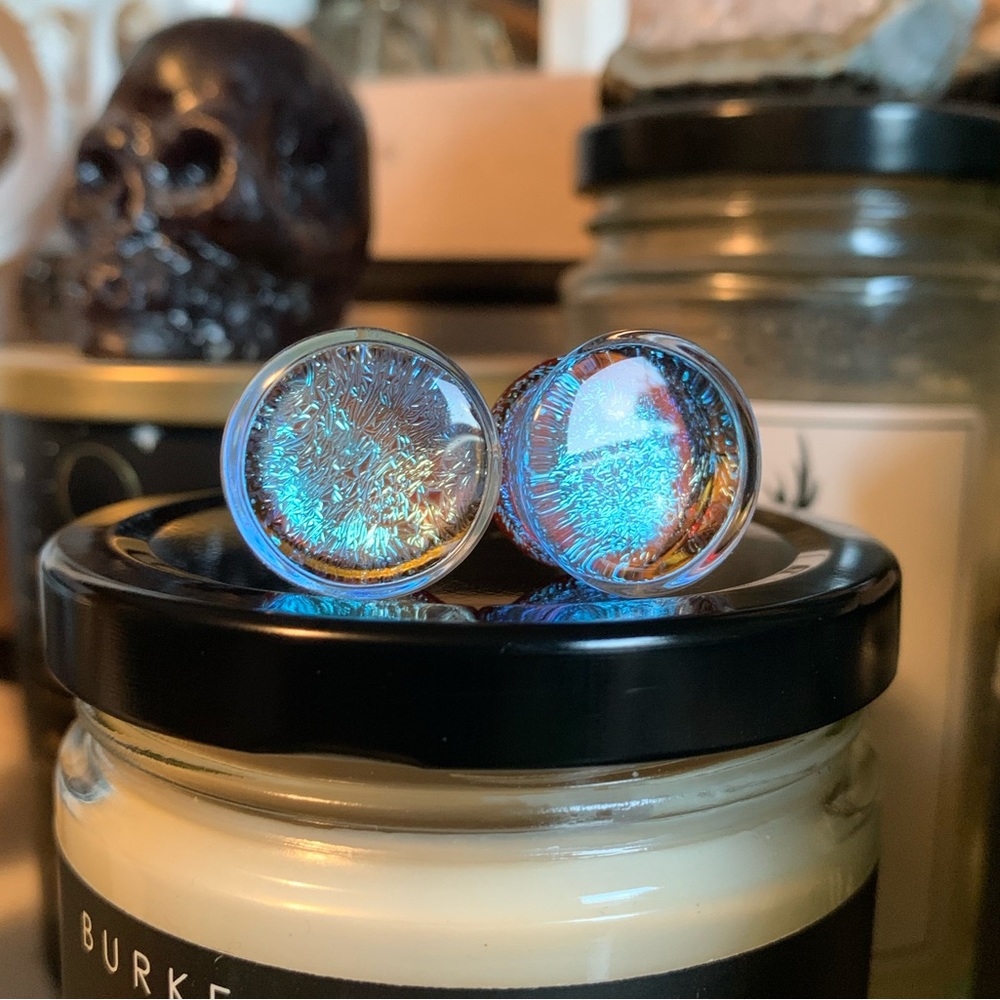 5/8 16mm Double Flare Custom Dichroic Glass Plugs